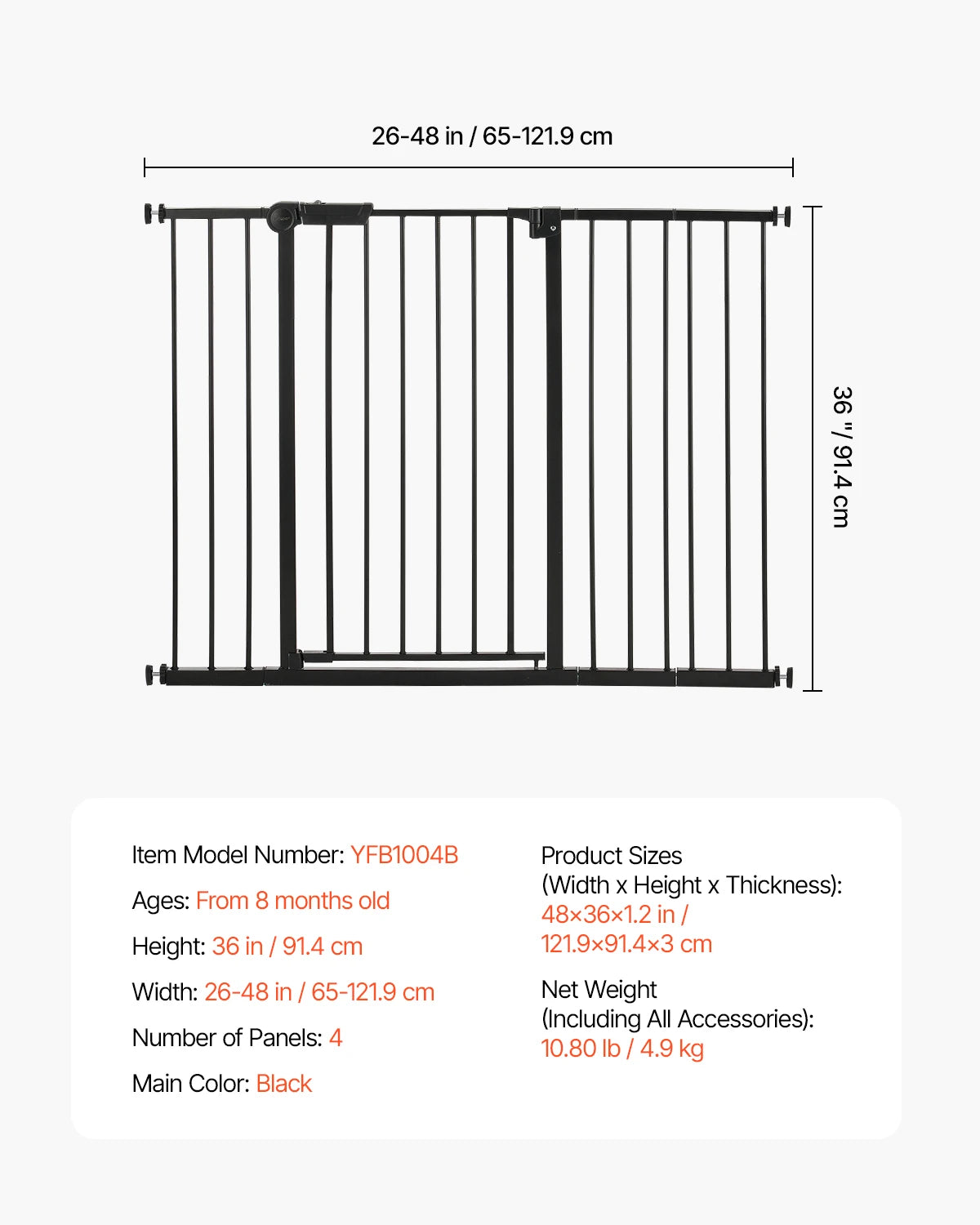 Walk-Thru Pressure-Mount Dog & Pet Safety Gate for Doorways
