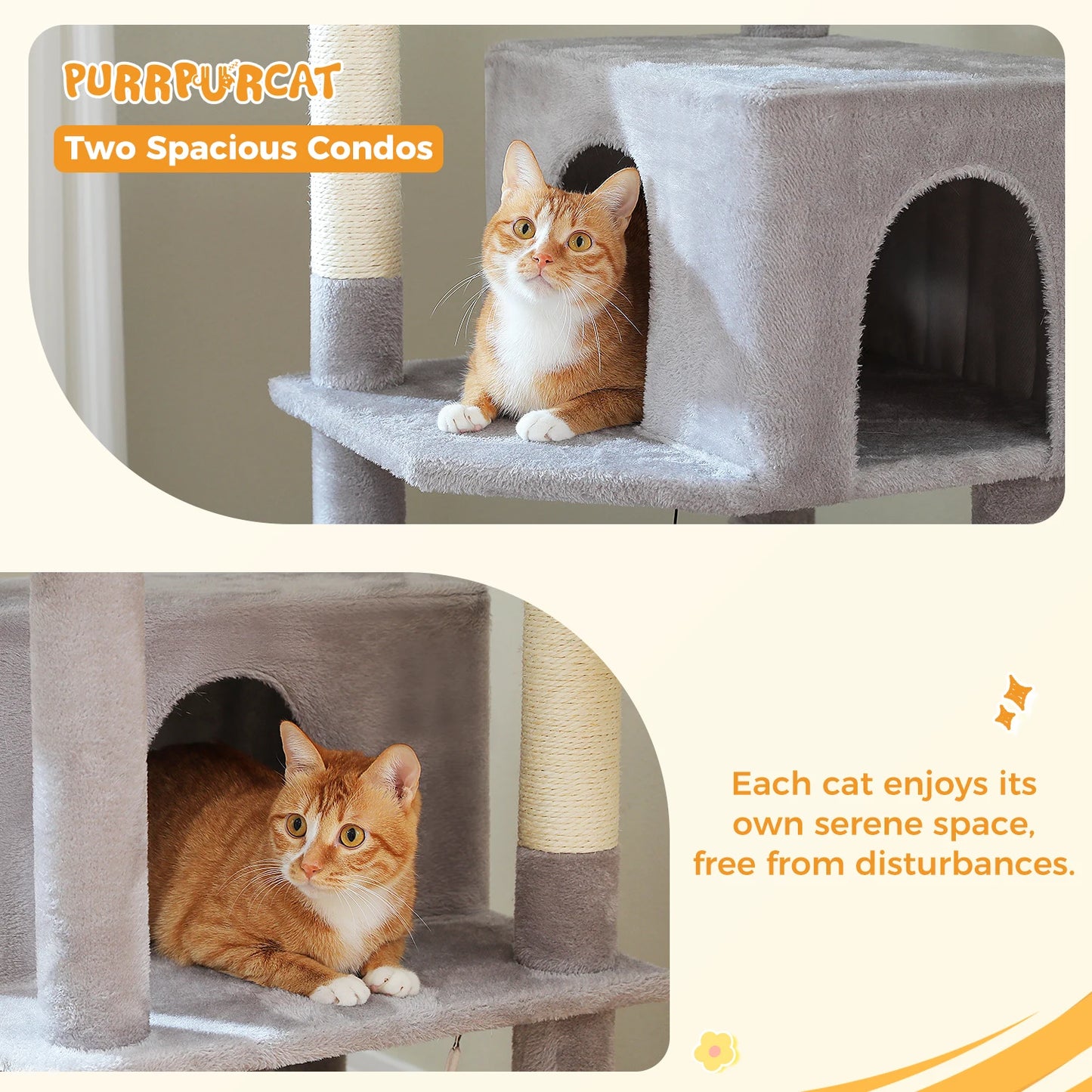 Multi-Level Cat Tree for Indoor Cats with Scratching Posts