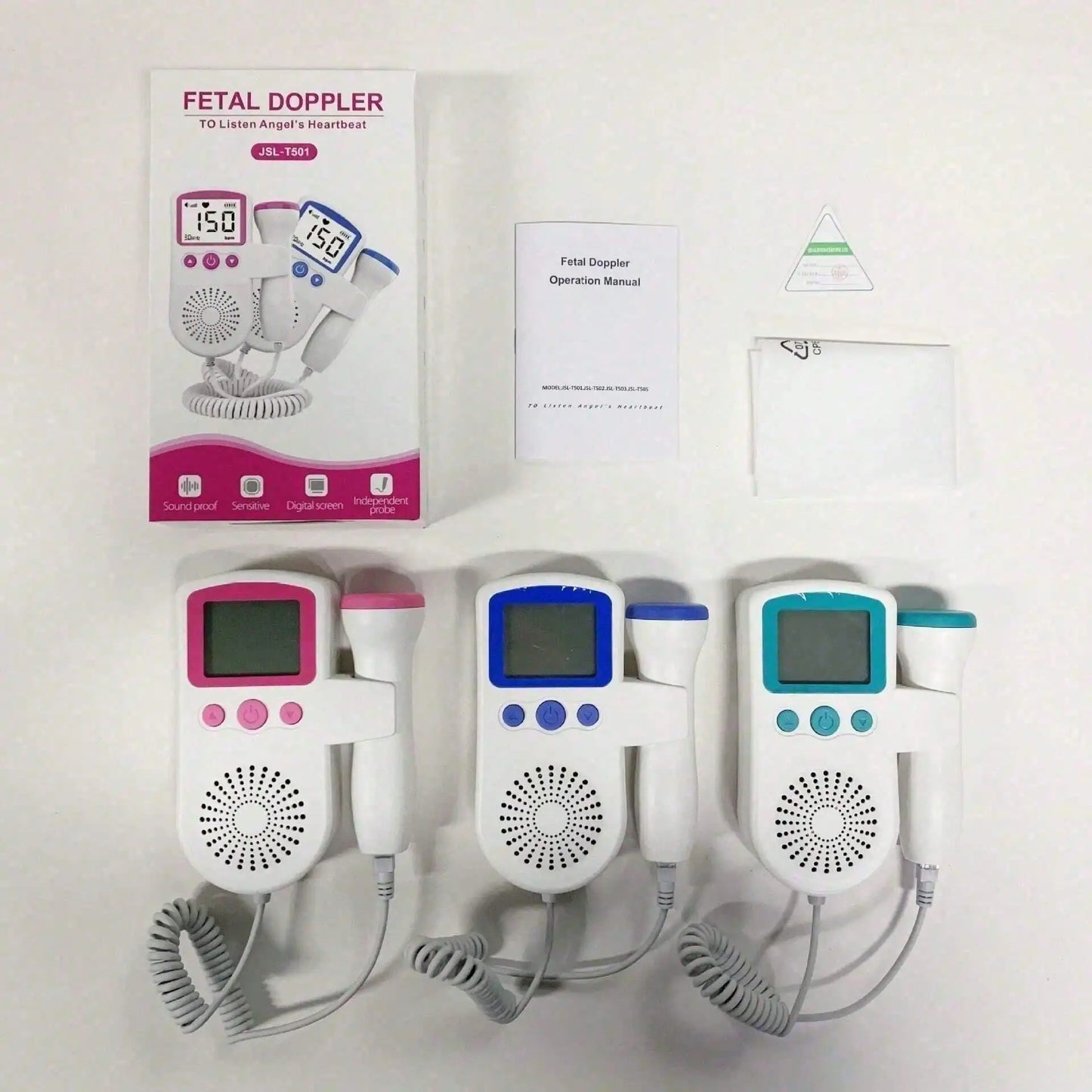 Wireless Pet Fetal Heart Rate Monitor, Multi-Functional Doppler with Conductive Gel, Durable Black Carrying Case, for Veterinary Home Use