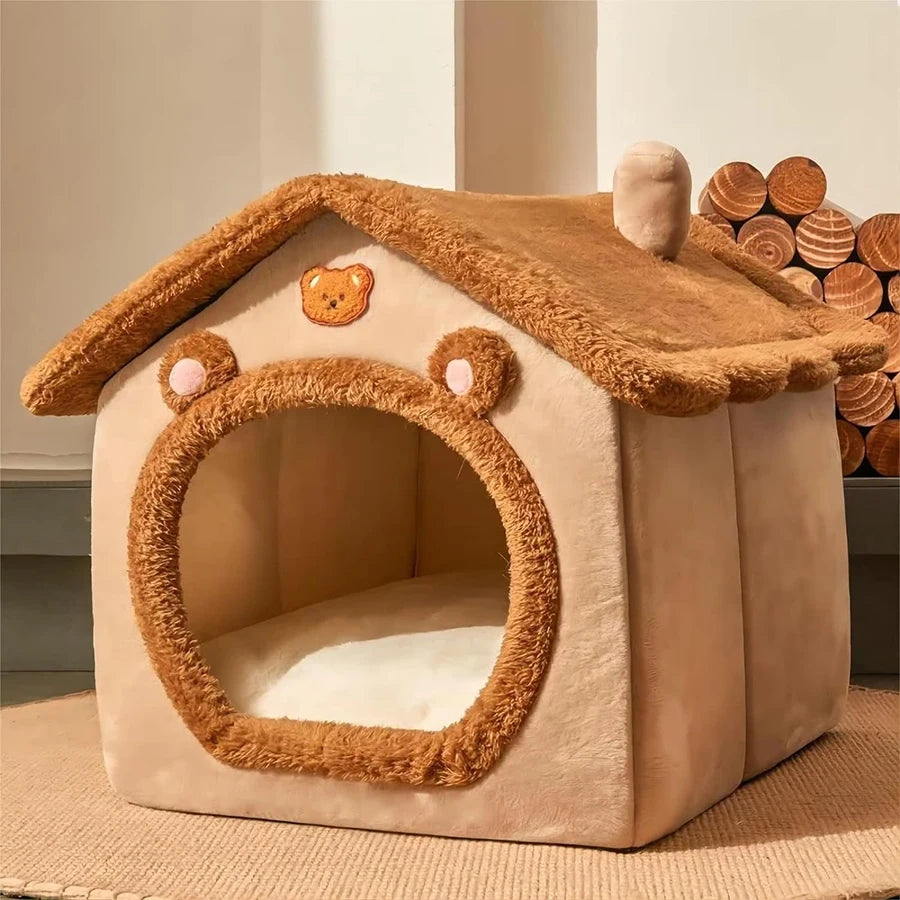 Foldable Washable Cat House & Cave Bed for Small Pets