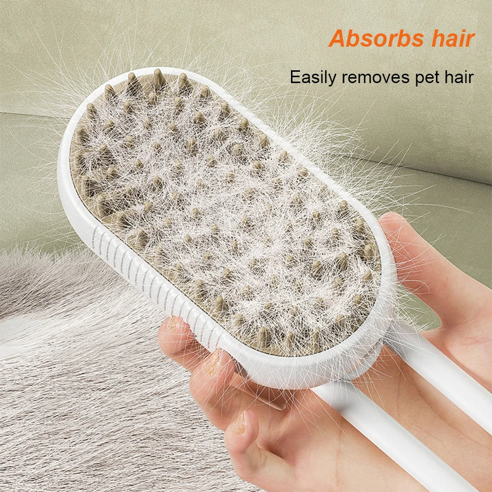 3-in-1 Electric Pet Grooming Brush with Steam Spray