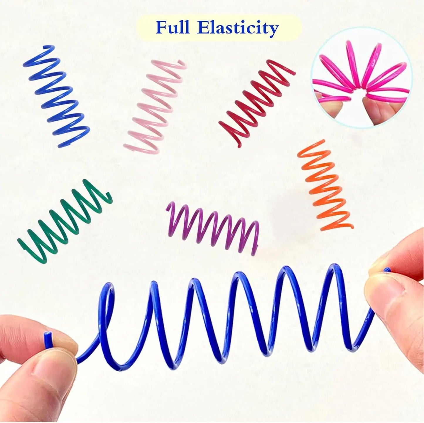 12PCS 12Colors Cat Spring Toys for Indoor Cats, Interactive Coil Springs for Self Play, Durable Heavy Plastic Cat Spiral Spring