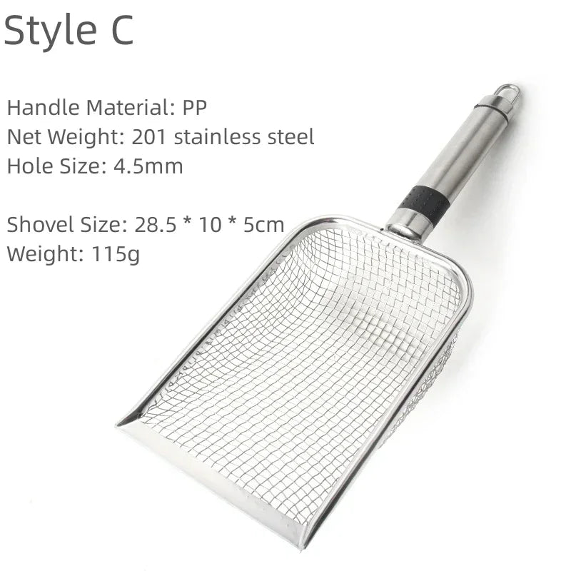 Long-Handle Stainless Steel Cat Litter Scoop