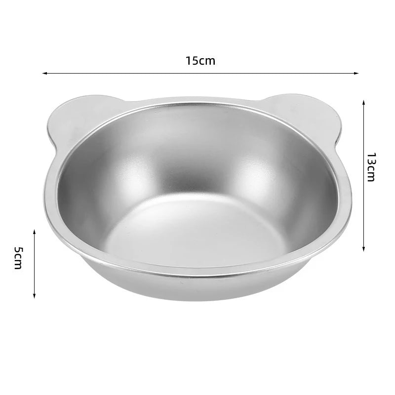 Tilted Stainless Steel Cat Bowl with Raised Metal Stand
