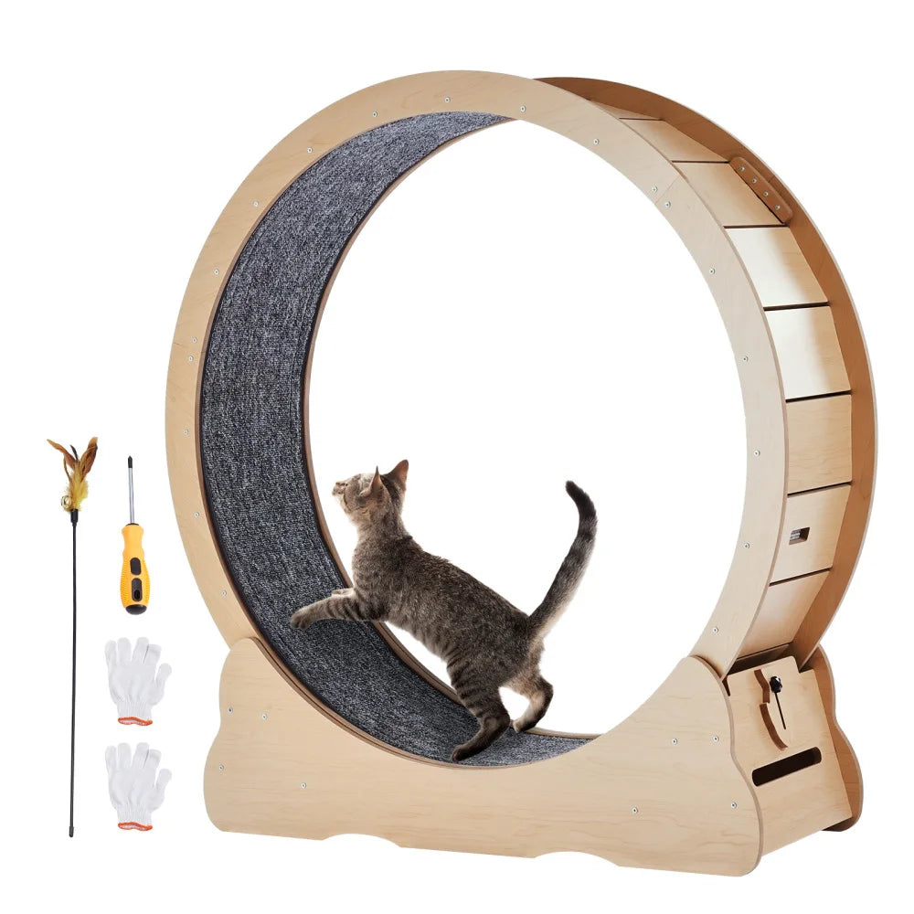 Ye 43.3" Large Yellow Cat Exercise Wheel - Indoor Cat Treadmill