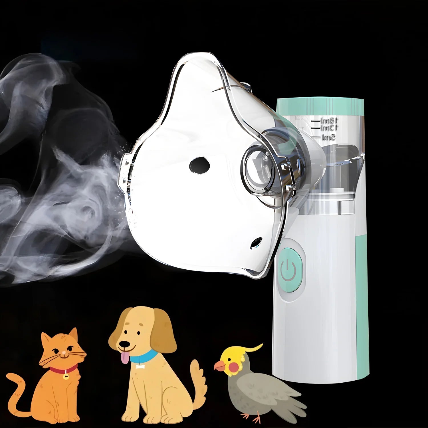 Portable Silent Pet Nebulizer & Inhaler for Animals - front view
