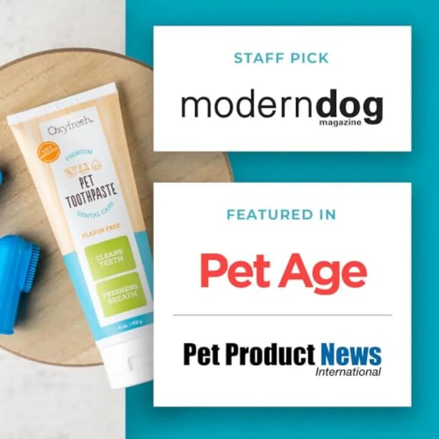 Curated Picks Oxyfresh Professional Cat and Dog Toothpaste, Teeth Cleaning Gel for Plaque, Tartar and Bad Breath, Vet-Approved