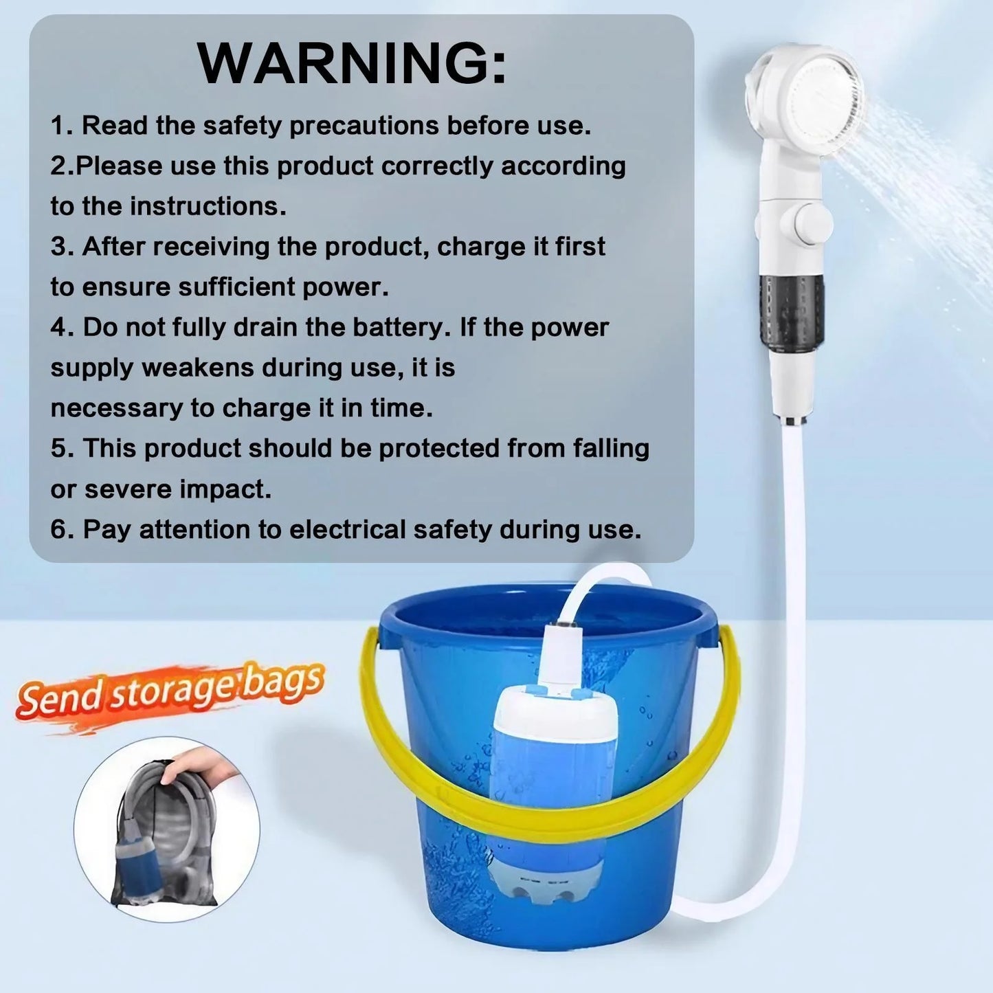 Portable Rechargeable Handheld Outdoor Shower & Pet Bathing Pump