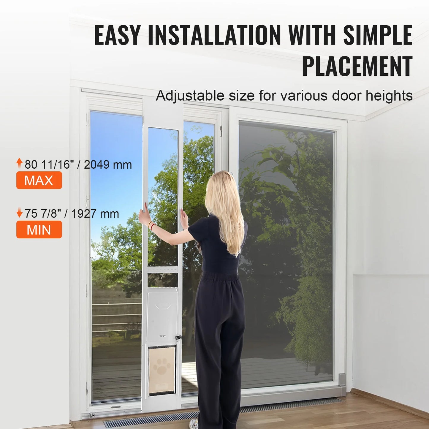 Adjustable Pet Door for Sliding Glass Doors - Aluminum Frame