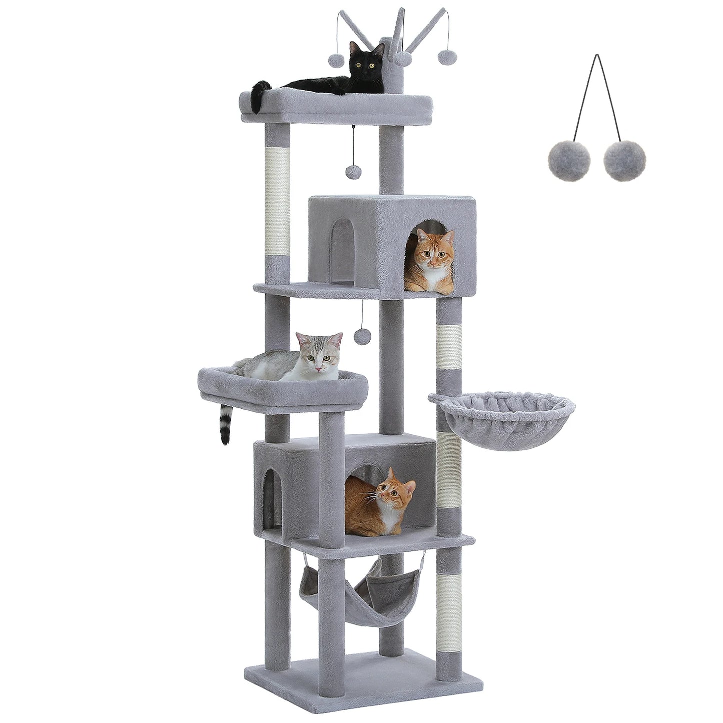 Multi-Level Cat Tree for Indoor Cats with Scratching Posts