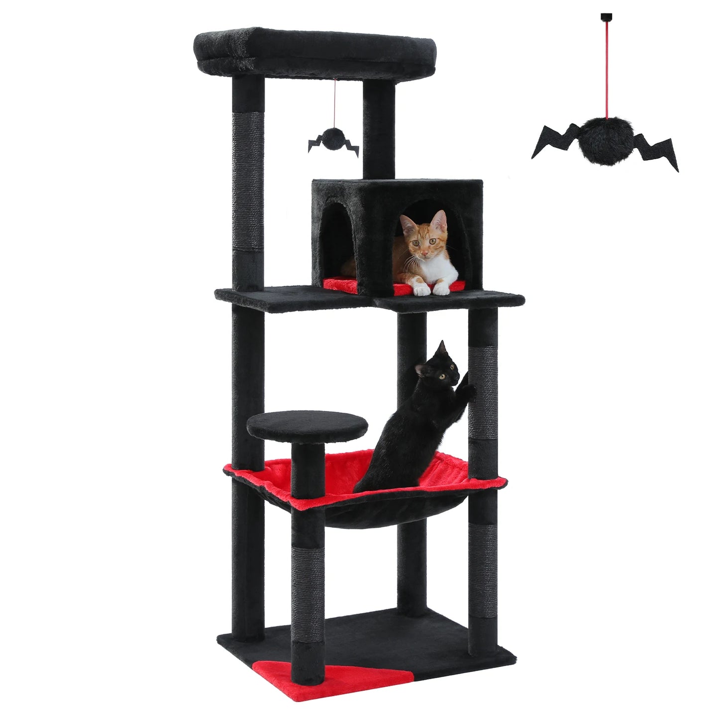 5-Level Cat Tower with Hammock & Sisal Scratching Posts