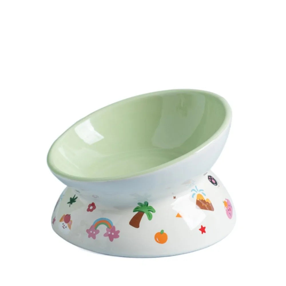 Elevated Ceramic Pet Bowl with Flat or Slanted Mouth - bottom view