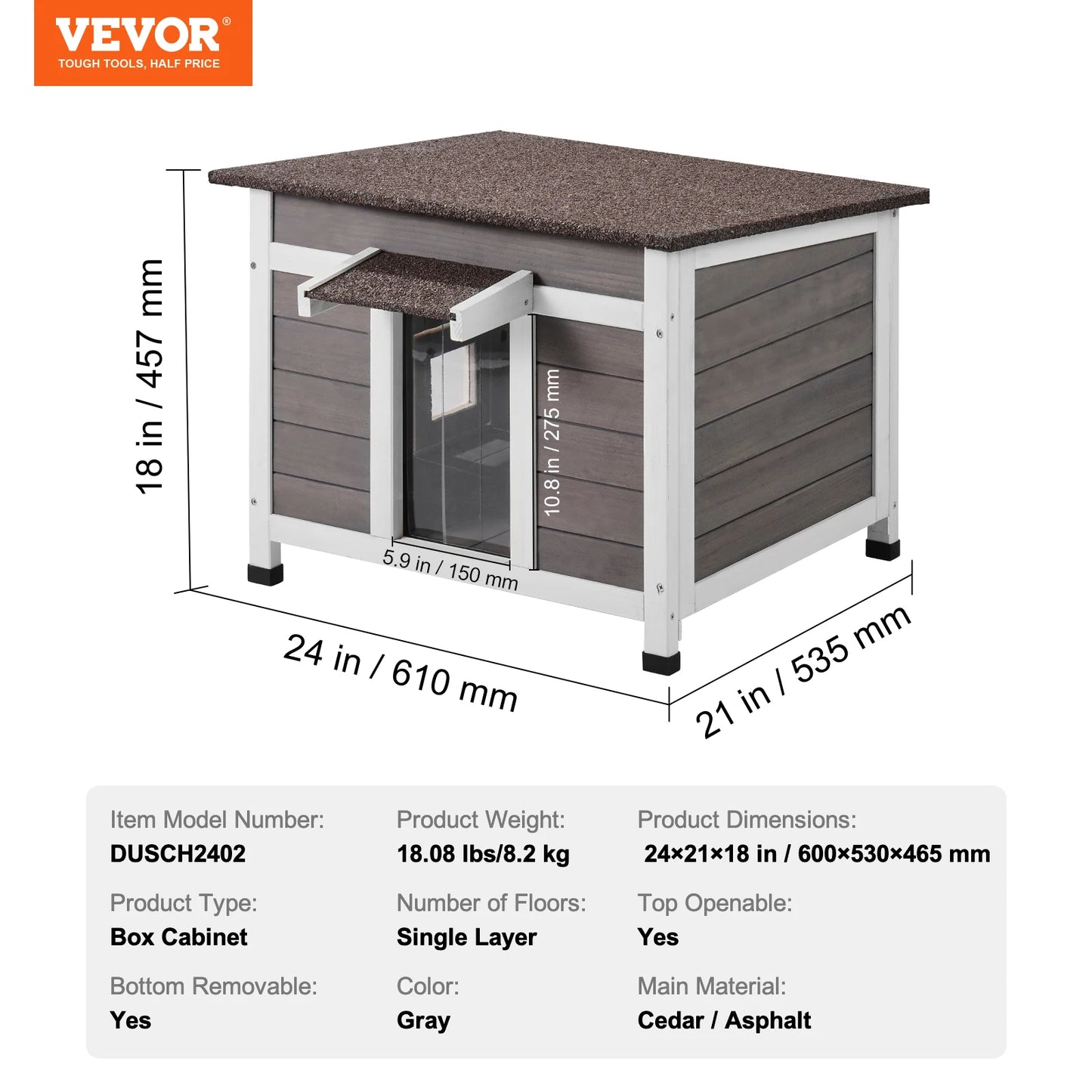 Weatherproof Insulated Outdoor Wooden Cat & Rabbit House