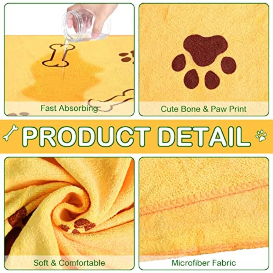 Curated Picks 8 Pcs Dog Towels for Drying Dogs Cats Pet Towels Bulk Puppy Microfiber Fast Drying Paw Bath Bathing Supplies Abso