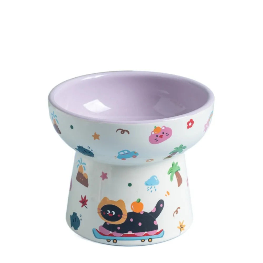 Elevated Ceramic Pet Bowl with Flat or Slanted Mouth - material close-up view
