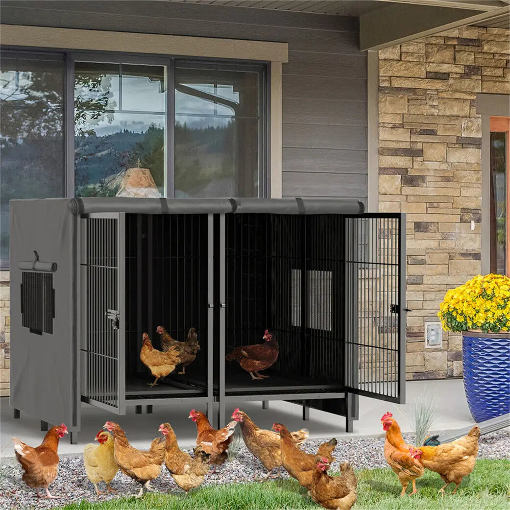 Heavy-Duty Metal Dog Crate with Removable Tray - lifestyle in-use shot