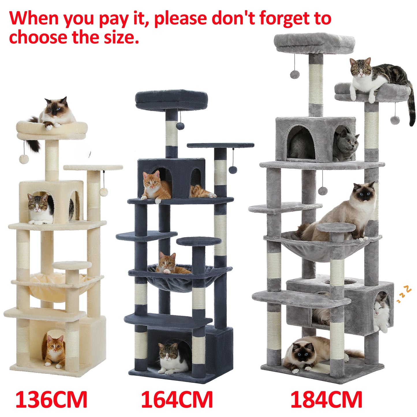 Multi-Level Cat Tree Tower with Condo & Hammock product image 8