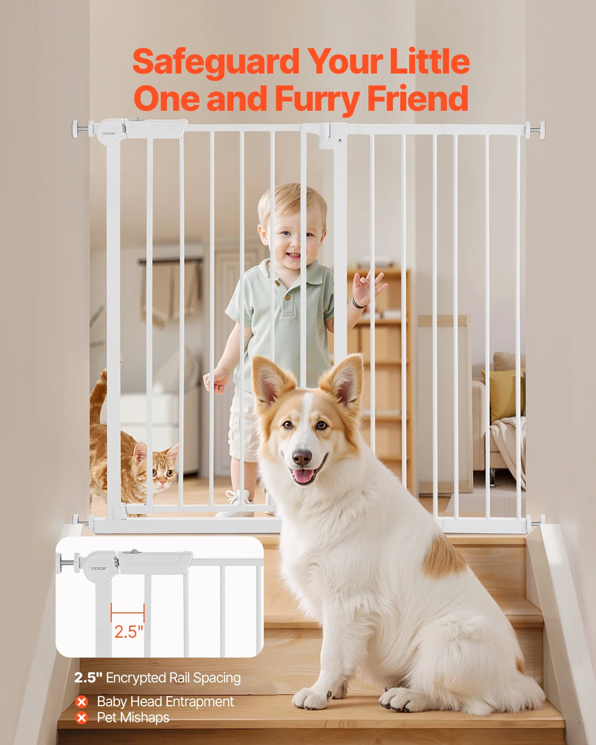 Walk-Thru Pressure-Mount Dog & Pet Safety Gate for Doorways
