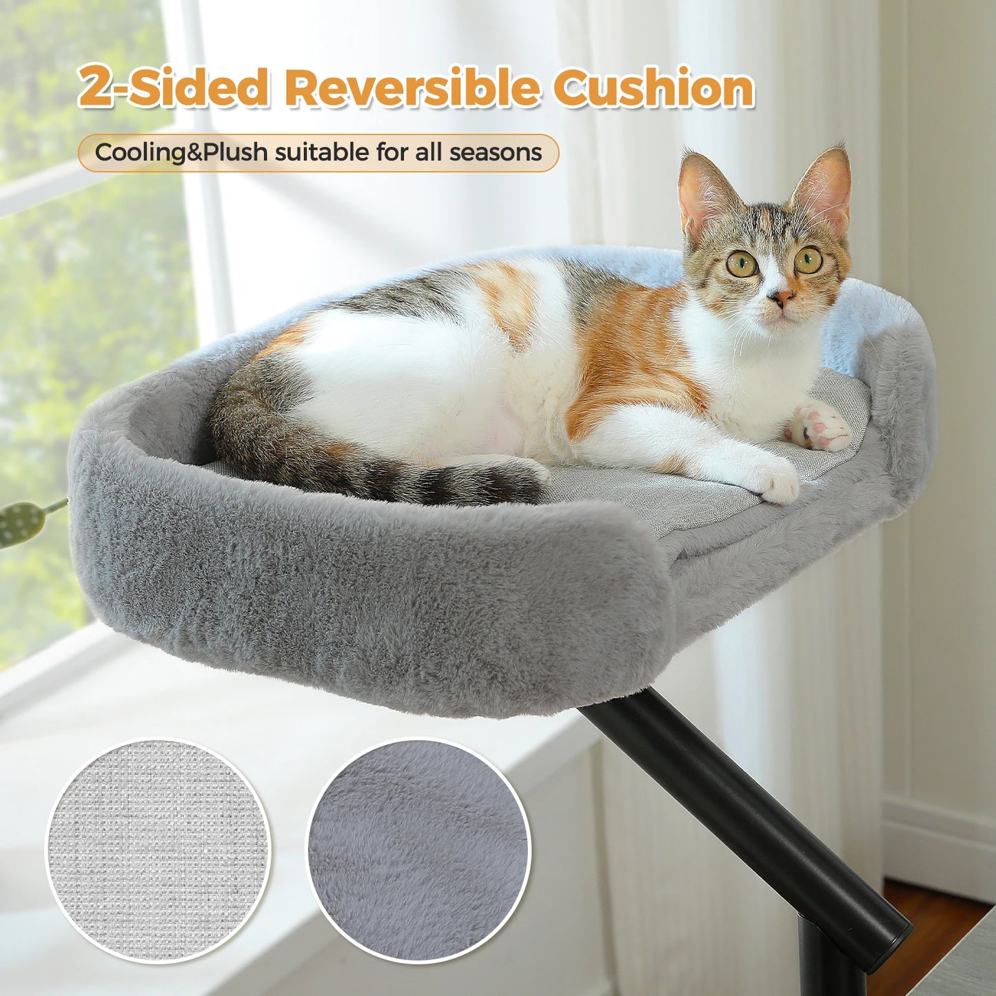 360° Rotatable Cat Desk Bed with Adjustable Stand