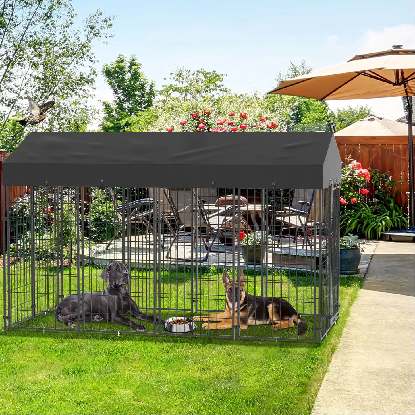 Outdoor Dog Kennel and Playpen with Roof product image 2