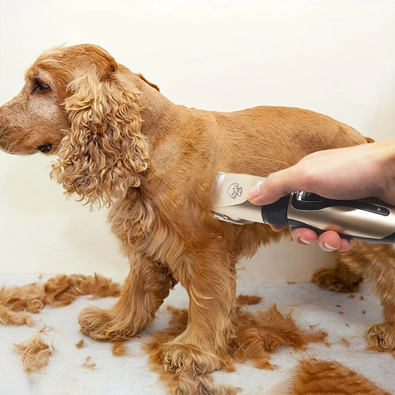 Electric Pet Hair Trimmer Kit, Precision Clippers for Home Grooming - front view