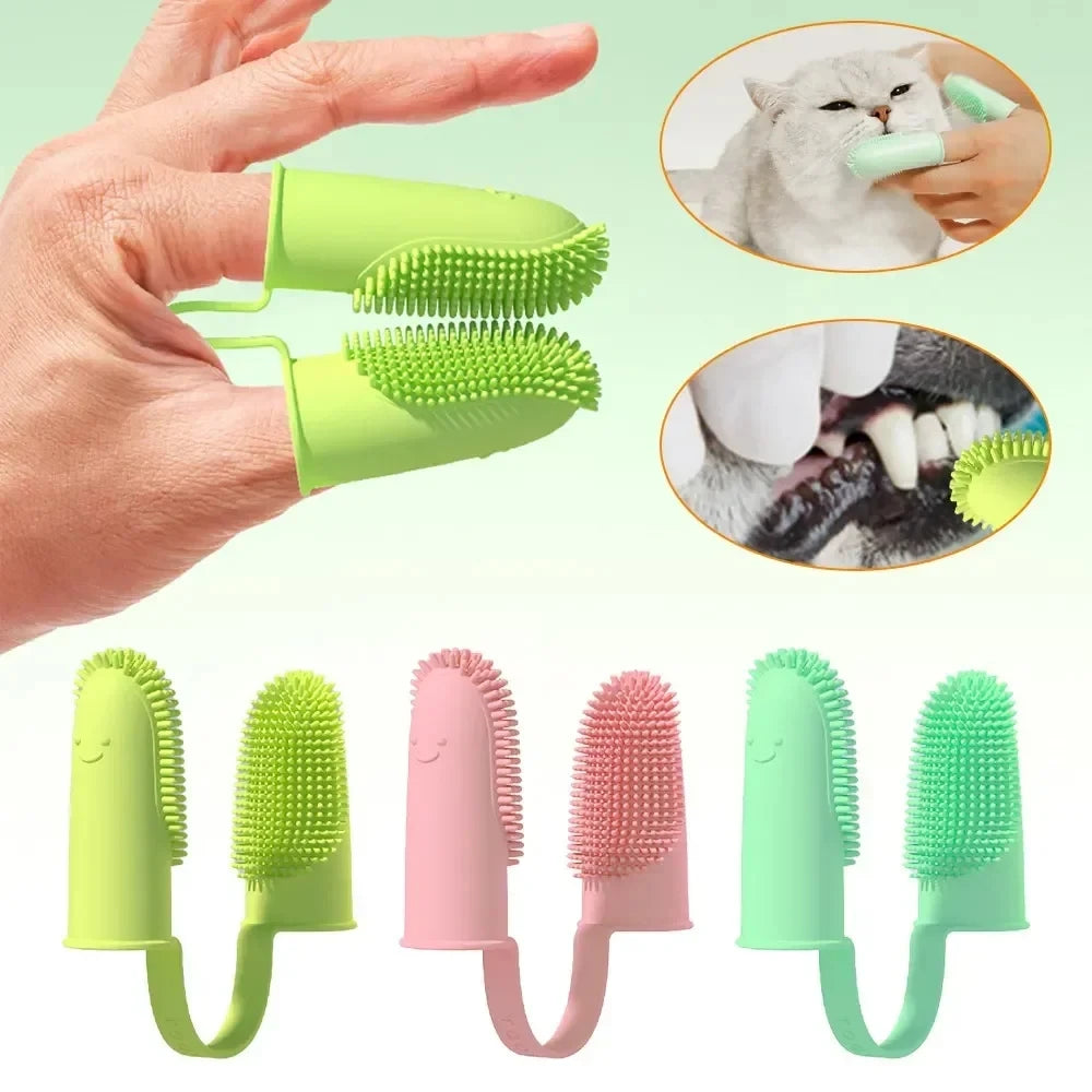 Two-Finger Pet Toothbrush Set for Dogs and Cats main product image