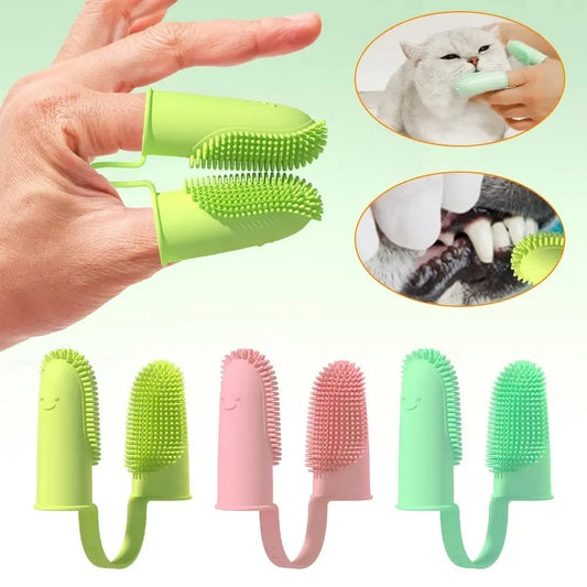 Two-Finger Pet Toothbrush Set for Dogs and Cats main product image