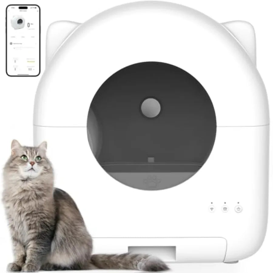 Self-Cleaning Automatic Cat Litter Box 76L with App Control - front view