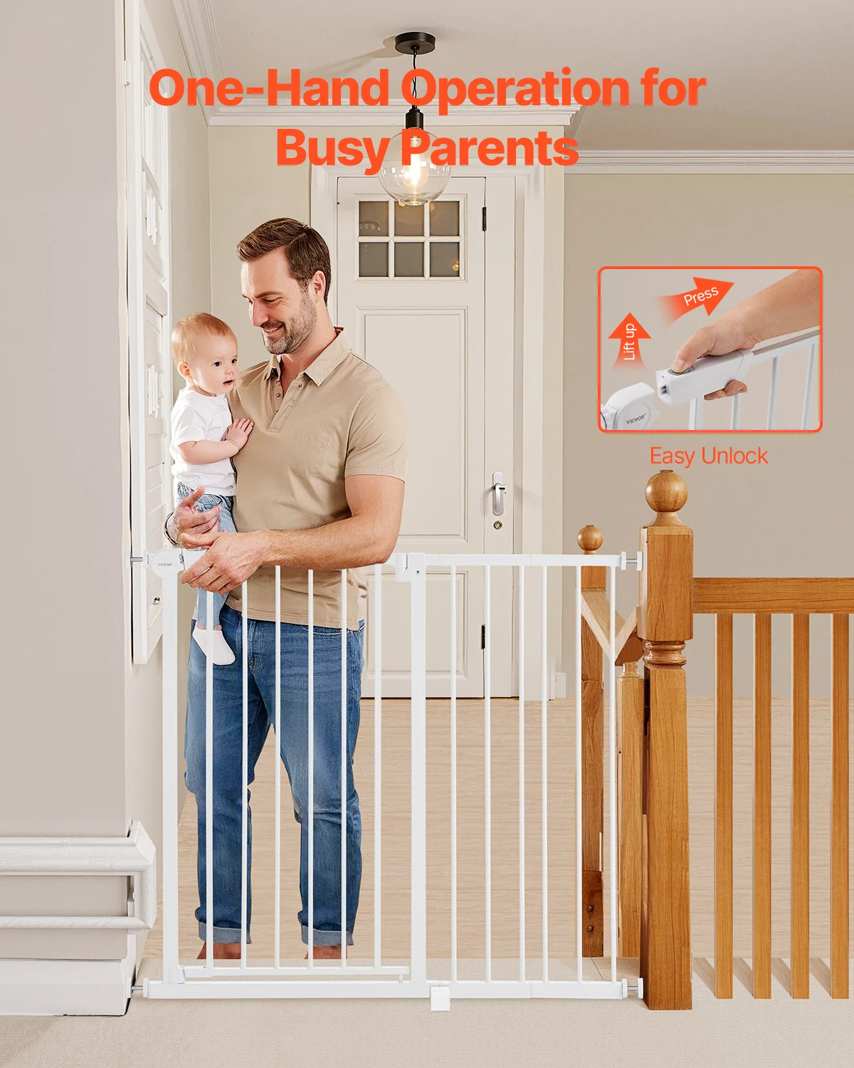 Walk-Thru Pressure-Mount Dog & Pet Safety Gate for Doorways