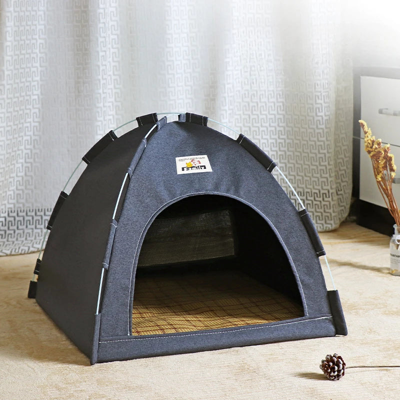 Foldable Cat & Dog House Tent with Cooling Mat