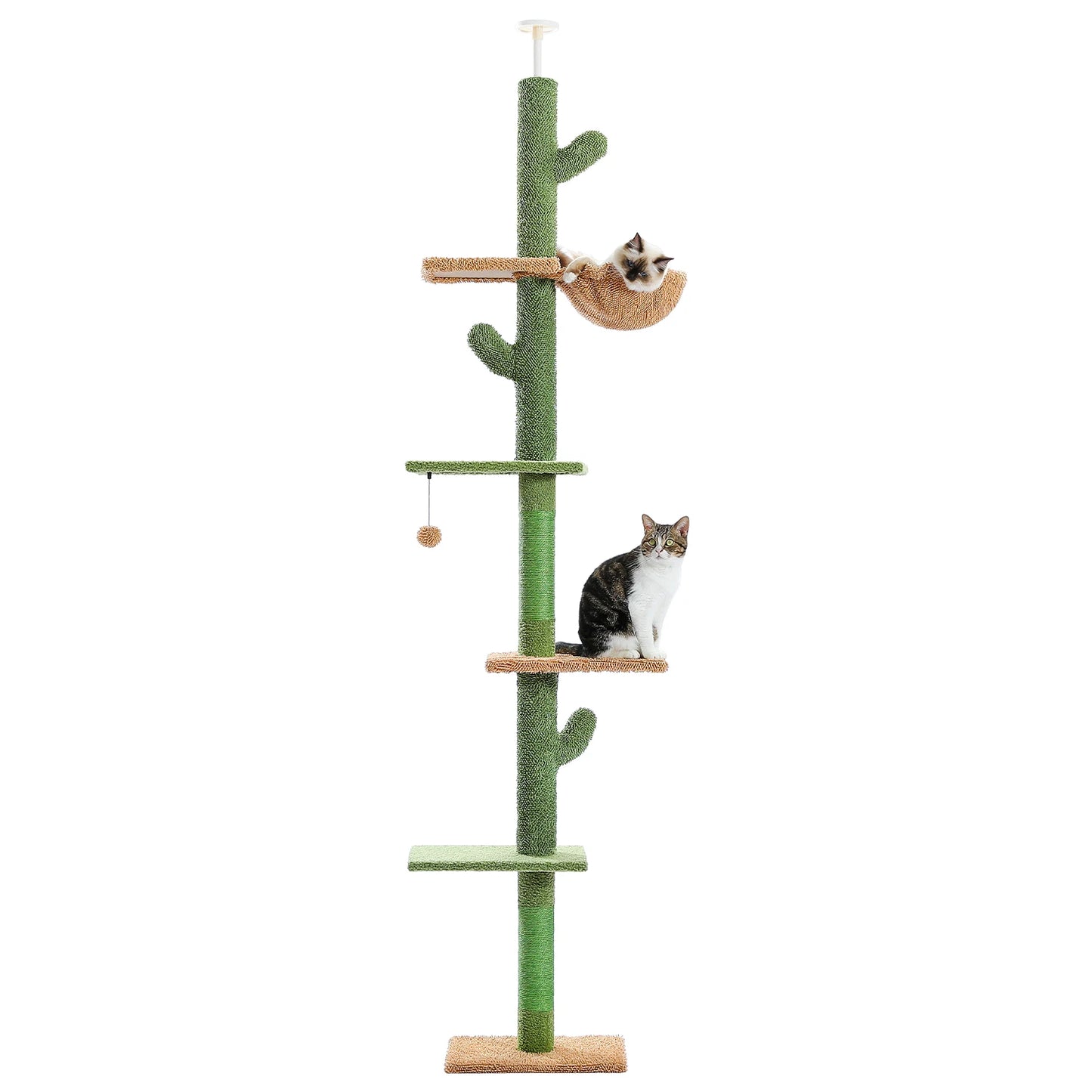 5-Tier Cactus Cat Tower with Scratching Posts & Hammock
