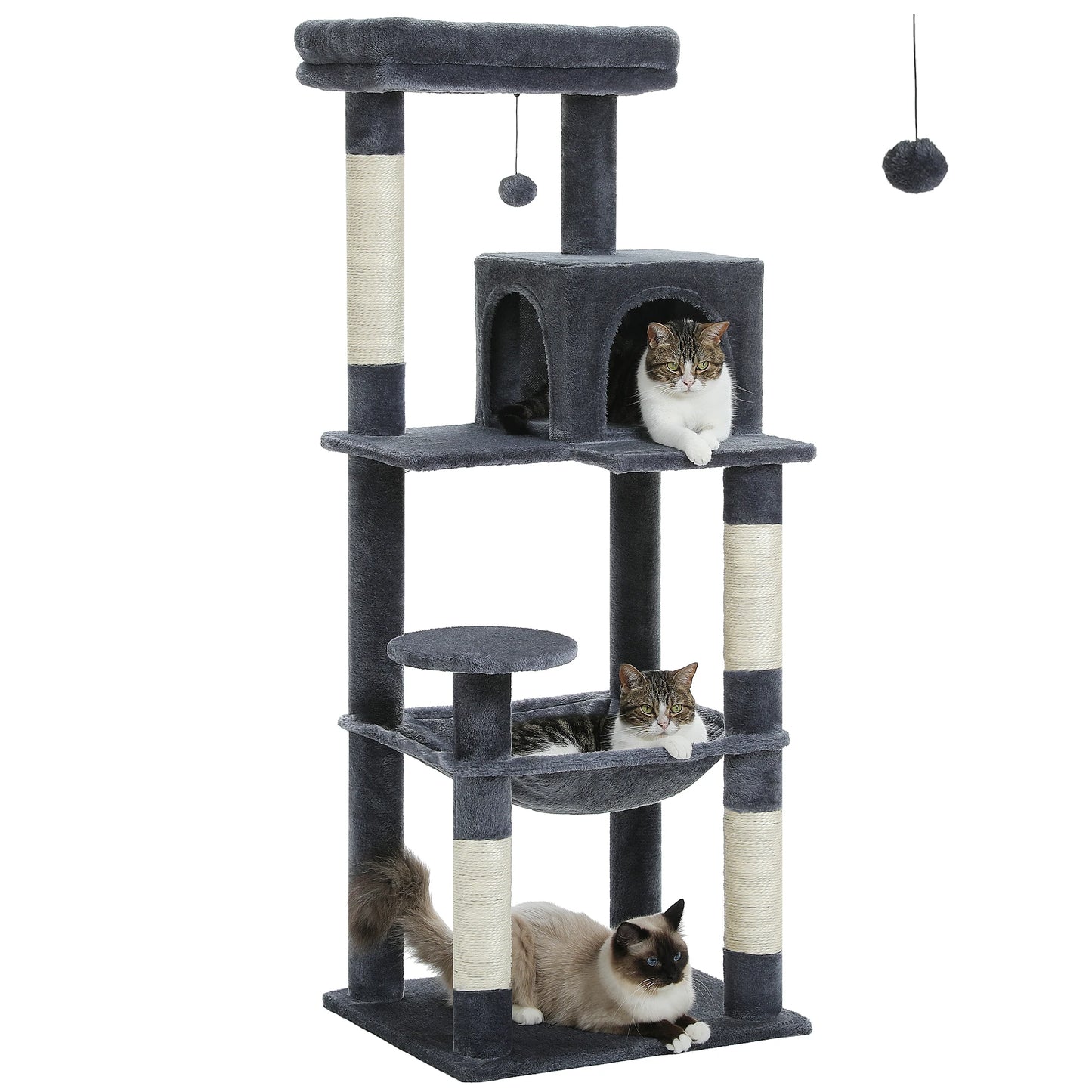 Multi-Level Cat Tree with Scratching Posts & Hammock