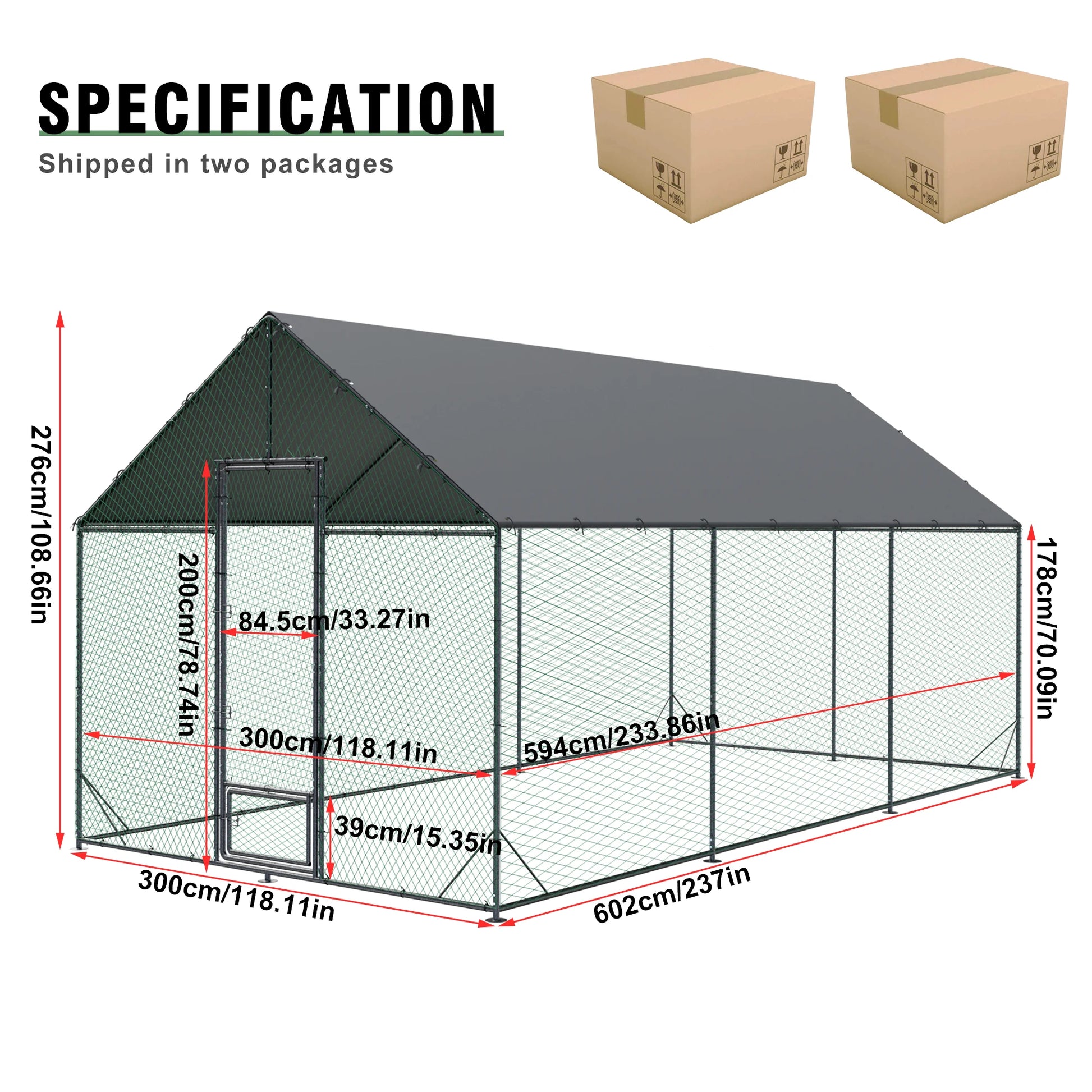 Walk-In Metal Chicken Coop with Cover and Netting product image 4