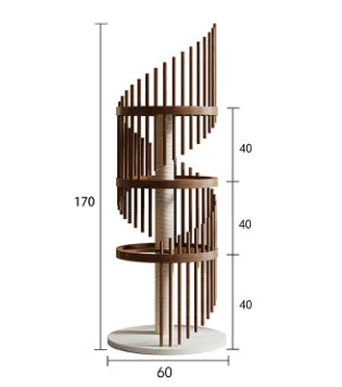 Luxury Wooden Cat Condo Tower with Sisal Climbing Posts
