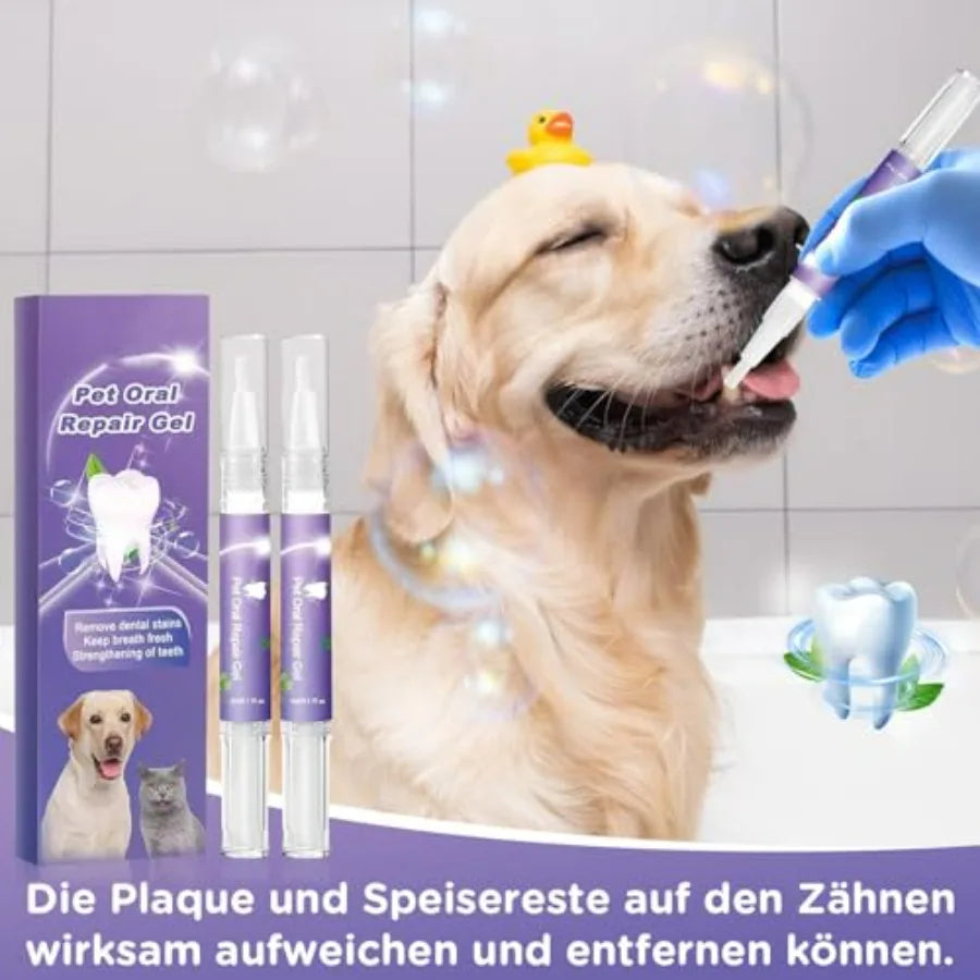 6Pcs Pet Oral Repair Gel, Dog Oral Repair Gel, Pet Breath Freshener for Cats and Dogs, Removes Tartar, Keeps Breath Fresh, Stre