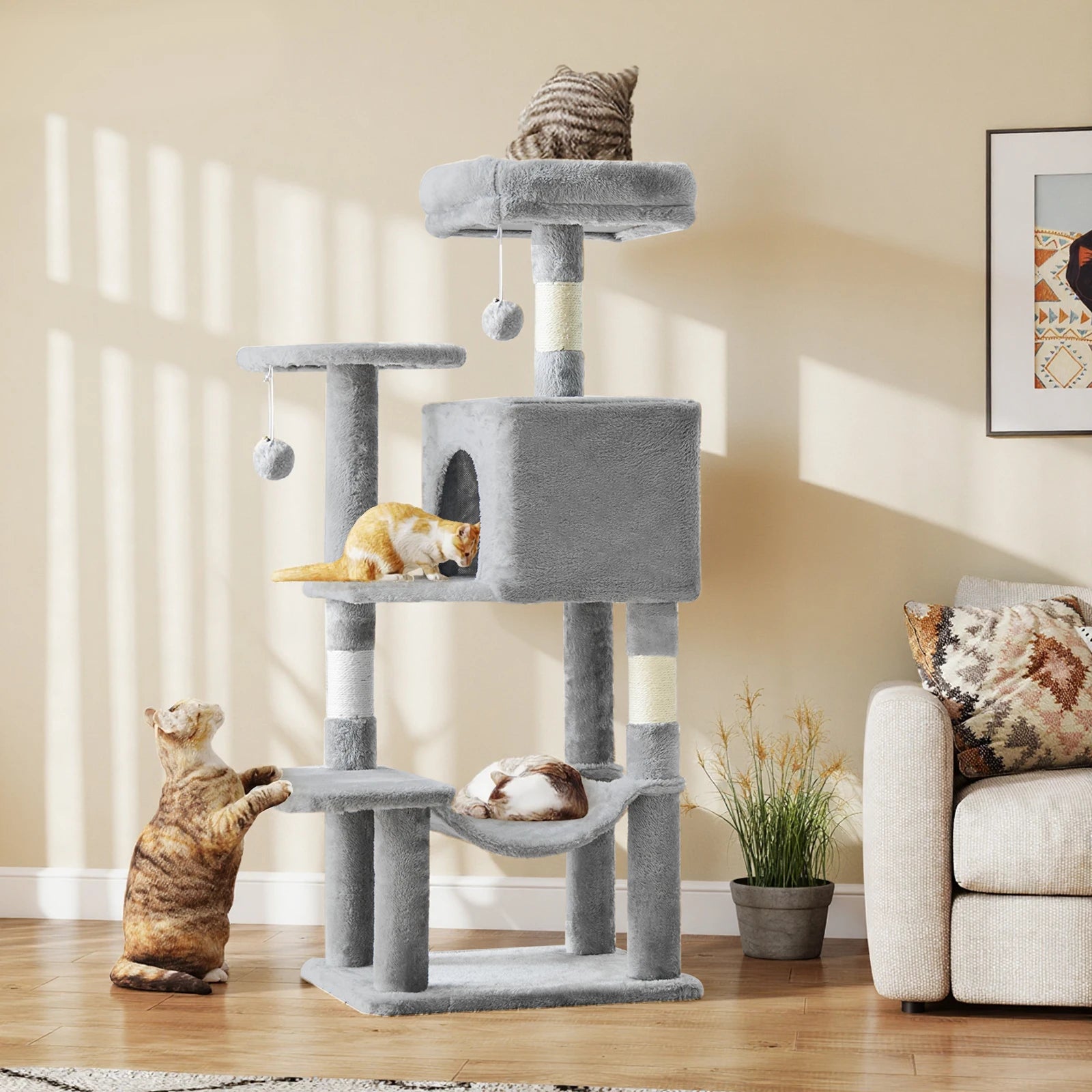 44-Inch Multi-Level Cat Tree with Condo & Hammock product image 2