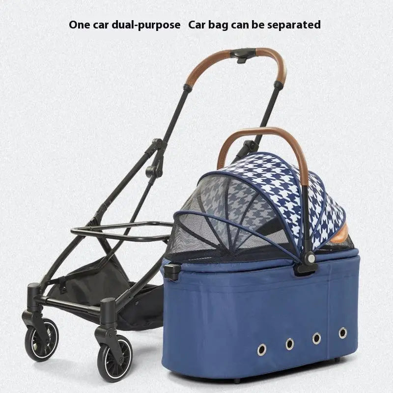 Foldable Detachable Pet Stroller for Dogs & Cats