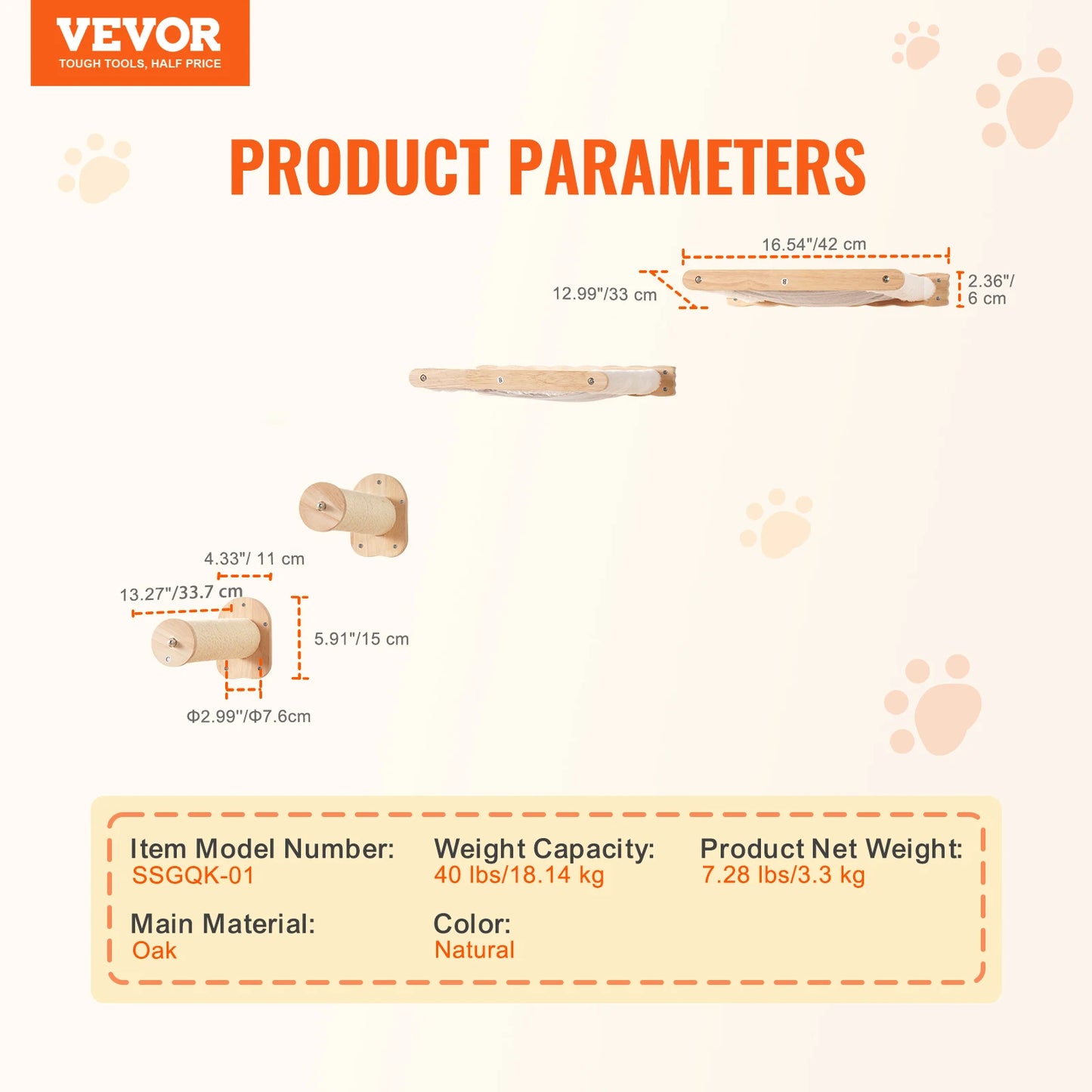 Wall-Mounted Cat Shelves with Perches, Jumping Boards & Hammock