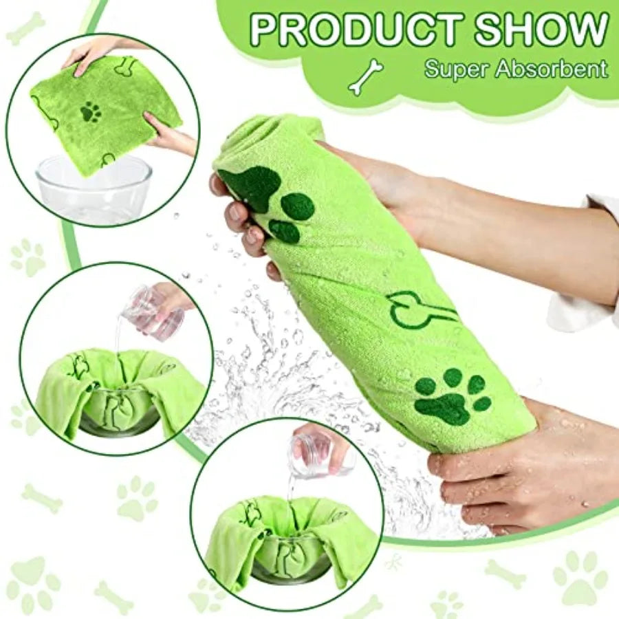 Curated Picks 8 Pcs Dog Towels for Drying Dogs Cats Pet Towels Bulk Puppy Microfiber Fast Drying Paw Bath Bathing Supplies Abso